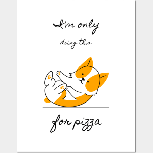 Funny Dog Workout Pizza Lover Posters and Art